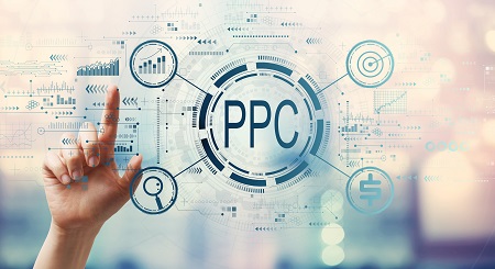 Ppc Pay Per Click Concept With Hand Pressing A Button