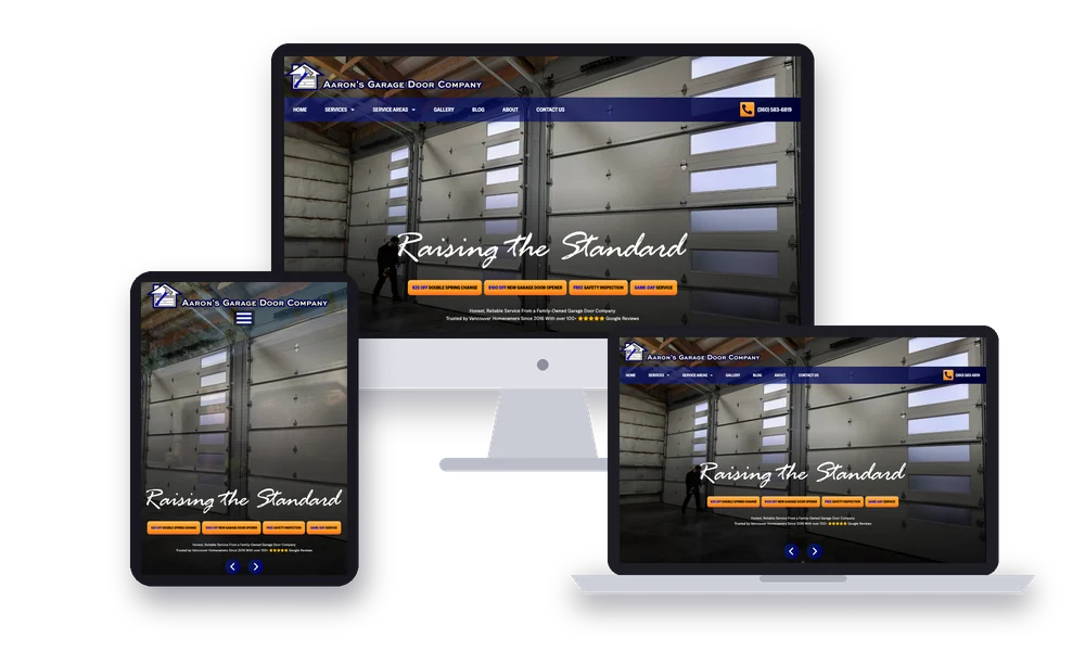Aaron's Garage Door Company website design