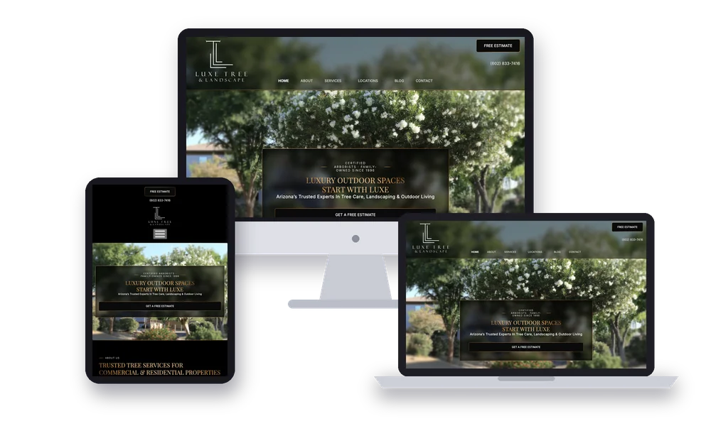 Luxe Tree & Landscape website design